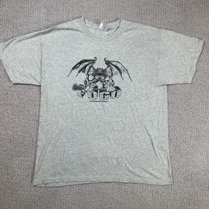 Gargoyle Lacrosse T Shirt Mens Large Graphic Print Gray Gildan Heavy Cotton